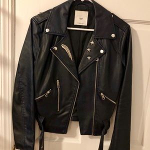 Mango Studded Faux Leather Jacket